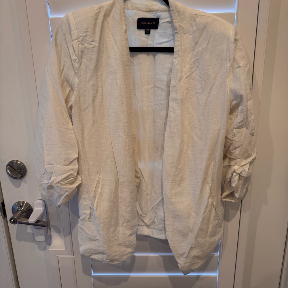 Skies Are Blue Cream Women's Blazer